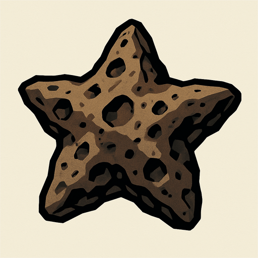 star shaped random asteroid stone.
In-Game asset.  2d.  High contrast.  No shadows