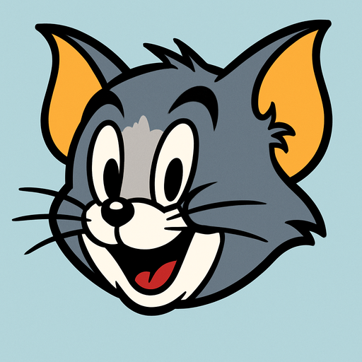 Tom ve Jerry kısmından Tom'un yuvarlak kafasını oluştur.
In-Game asset.  High contrast.  No shadows