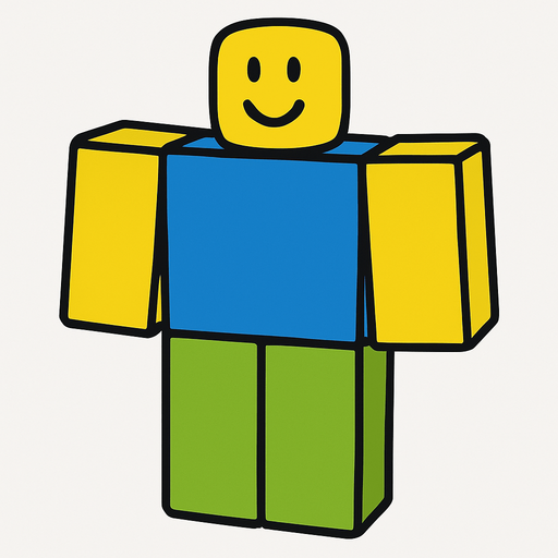 A Roblox noob.
In-Game asset.  2d.  High contrast.  No shadows
