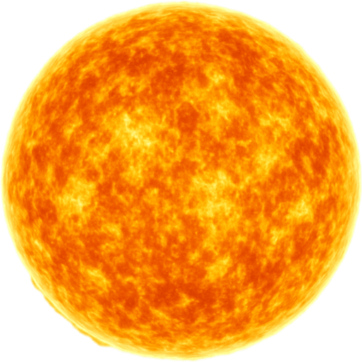 realistic sun.
In-Game asset.  2d.  High contrast.  No shadows