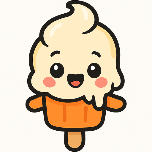 bébé glace cartoon.
In-Game asset.  2d.  High contrast.  No shadows