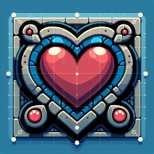 heart.
Single Game Texture. In-Game asset. 2d. Blank background. High contrast. No shadows.