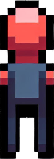 A human, top-down view.
Single Game Texture.  In-Game asset.  2d.  Blank background.  High contrast.  No shadows. Simple pixel art