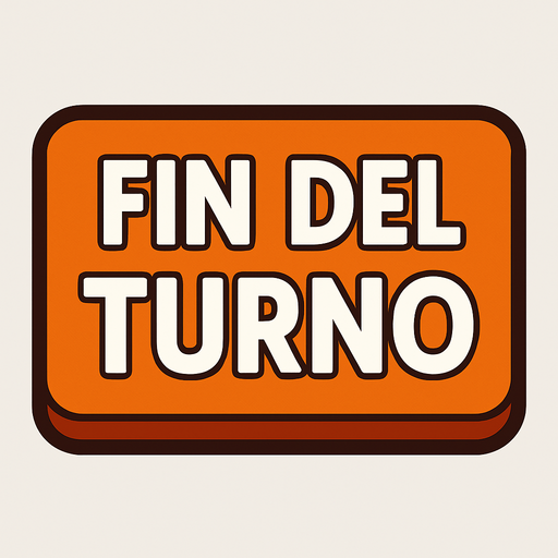 un botton que dice "Fin del Turno" con letras blancas y grandes.
In-Game asset.  2d.  High contrast.  No shadows