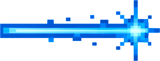 kalın piksel mavi lazer.
In-Game asset.  2d.  High contrast.  No shadows