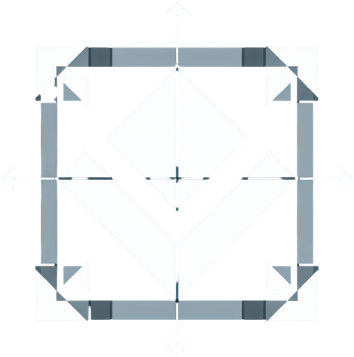 A white triangle pointing down..
Single Game Texture. In-Game asset. 2d. Blank background. High contrast. No shadows.