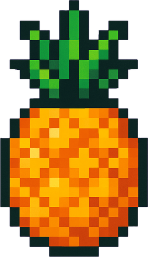 8 bit pineapple.
In-Game asset.  2d.  High contrast.  No shadows