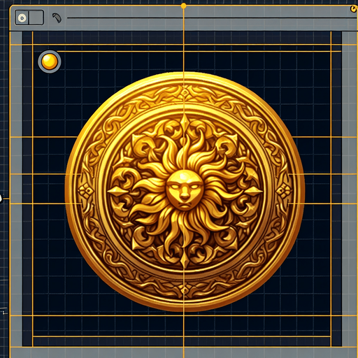 A  single circle gold coins.
Single Game Texture. In-Game asset. 2d. Blank background. High contrast. No shadows.