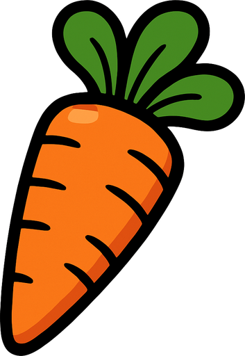 Carrot.
In-Game asset.  2d.  High contrast.  No shadows