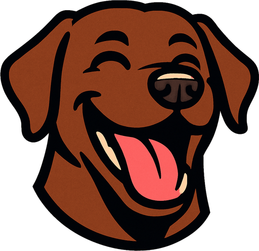labrador laugh.
In-Game asset.  2d.  High contrast.  No shadows
