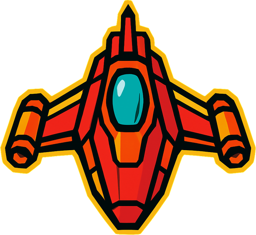 uzay gemisi.
In-Game asset.  2d.  High contrast.  No shadows