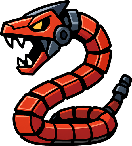 enemy robotic snake.
In-Game asset.  2d.  High contrast.  No shadows