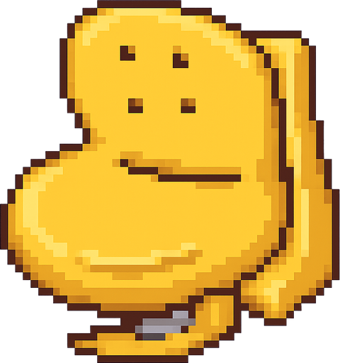 Silla amarilla de un avion estilo pixel art. No background. Transparent background. Blank background. No shadows. 2d. In-Game asset. flat