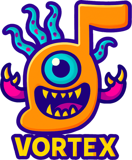 MÜZİK NOTASI ŞEKLİNDE BİR UZAYLI CANAVAR ÇİZ AMA BU KARAKTER PLAYER VE İSMİ VORTEX ONA GÖRE TASARLA. AYAKSIZ. dONT WRİTE TEXT İN TO İMAGE. NO BLACK..
In-Game asset.  2d.  High contrast.  No shadows