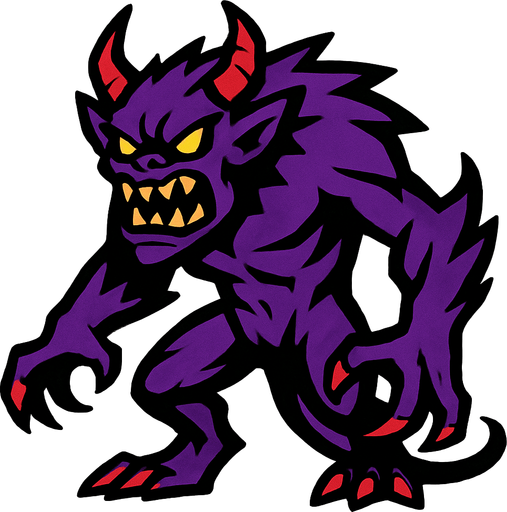 Monster.
In-Game asset.  2d.  High contrast.  No shadows