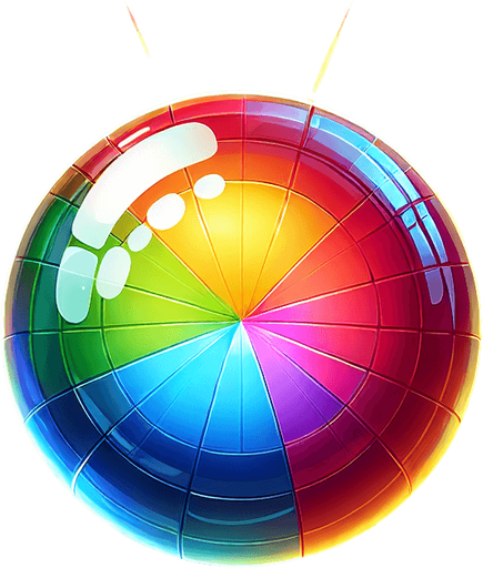 Multi colored laser ball. Bubble shooter game. Powerup ball.
Single Game Texture. In-Game asset. 2d. Blank background. High contrast. No shadows.