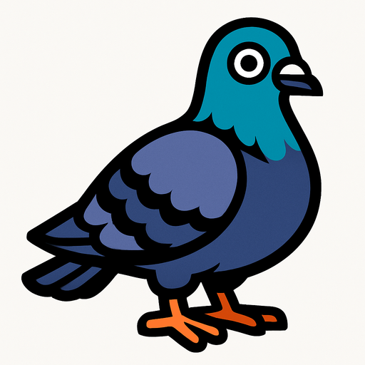 Pidgeon.
In-Game asset.  2d.  High contrast.  No shadows