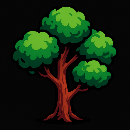 tree.
In-Game asset.  2d.  High contrast.  No shadows