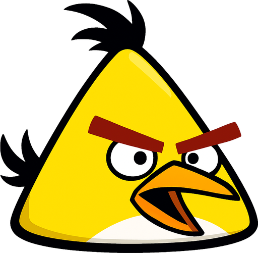 There is a yellow bird named Angry Birds Chuck, do that.
In-Game asset.  2d.  High contrast.  No shadows