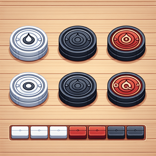 White Coins: Smooth white with subtle shadows.

Black Coins: Matte black with light edges for visibility.

Red Queen Coin: Slightly larger or shinier with a glossy red finish.


All assets should be around 30–40 pixels in diameter.

Assets should look good on a wooden-style carrom board..
Single Game Texture.  In-Game asset.  2d.  Blank background.  High contrast.  No shadows