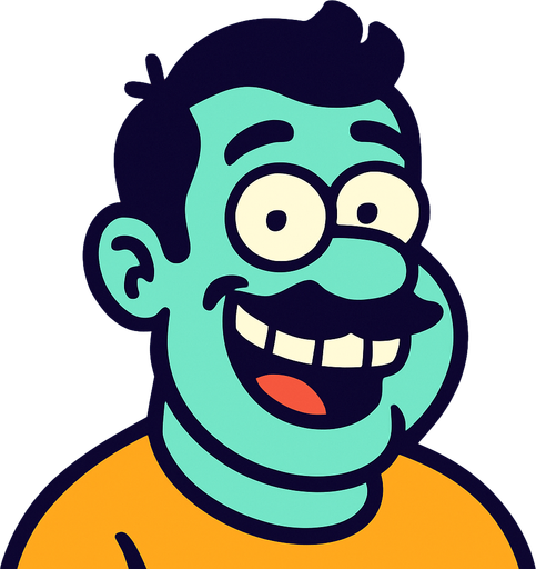 Profile photo of a humorous man.
In-Game asset.  2d.  High contrast.  No shadows