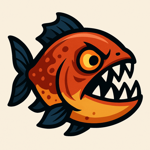 piranha 2d.
In-Game asset.  2d.  High contrast.  No shadows