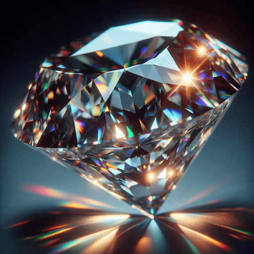 A shimmering diamond sparkles brilliantly,.