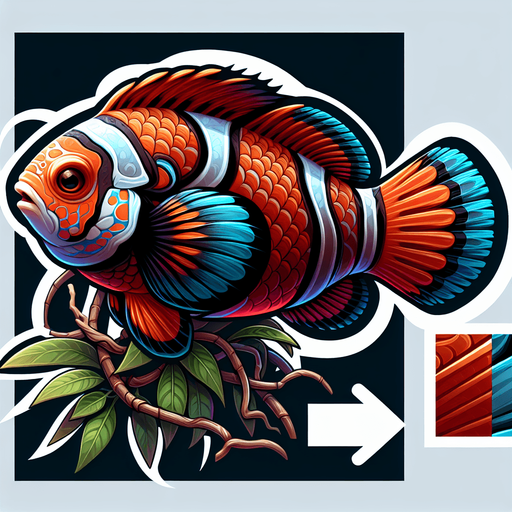 A realistic mandarinfish.
Single Game Texture. In-Game asset. 2d. Blank background. High contrast. No shadows.