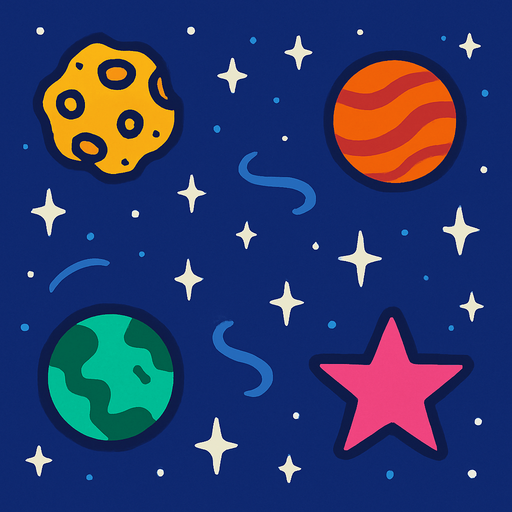 2d space bg.
In-Game asset.  2d.  High contrast.  No shadows