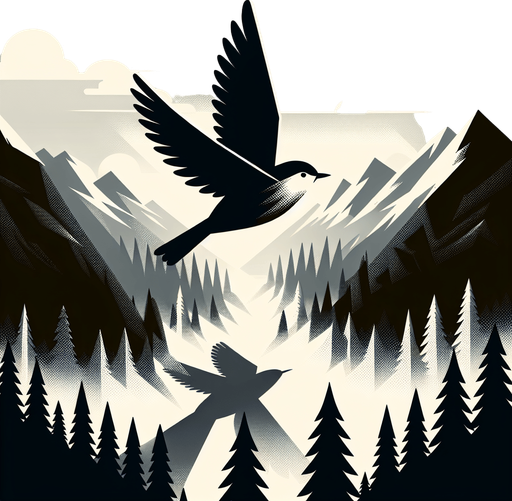 Flying bird.
Single Game Texture.  In-Game asset.  2d.  Blank background.  High contrast.  No shadows
