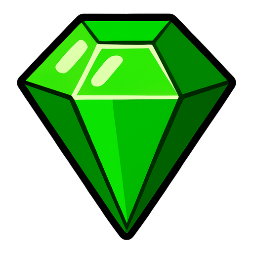 Gema verde.
In-Game asset.  2d.  High contrast.  No shadows