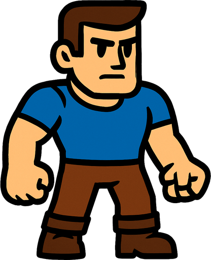 Human.
In-Game asset.  2d.  High contrast.  No shadows