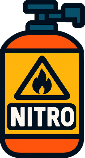 Nitro.
In-Game asset.  2d.  High contrast.  No shadows