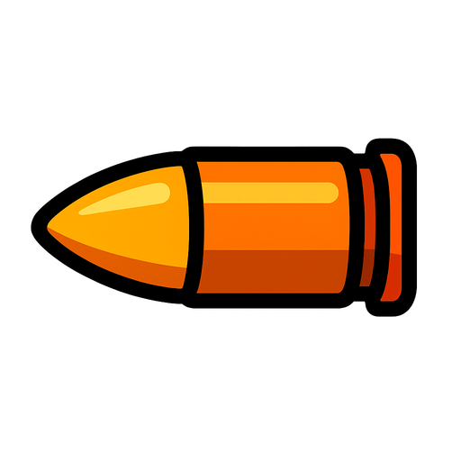bullet.
In-Game asset.  2d.  High contrast.  No shadows