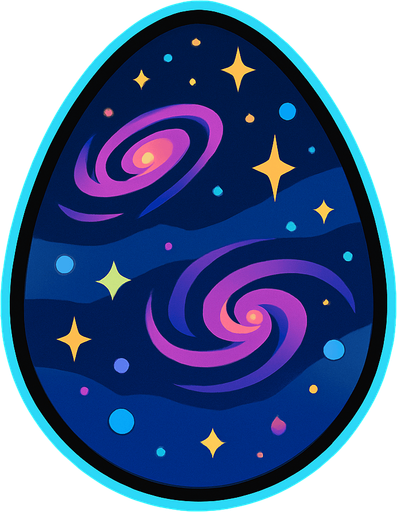 A Galactic Egg.
In-Game asset.  2d.  High contrast.  No shadows