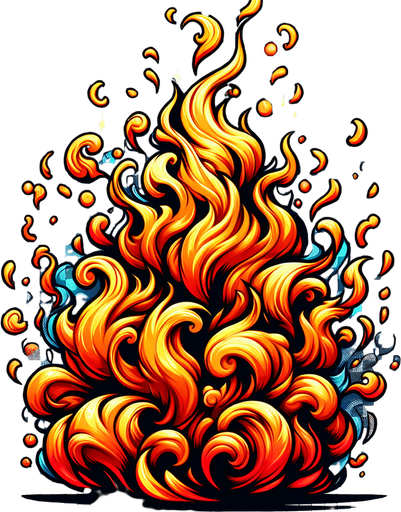 fire.
In-Game asset. 2d. Blank background. High contrast.