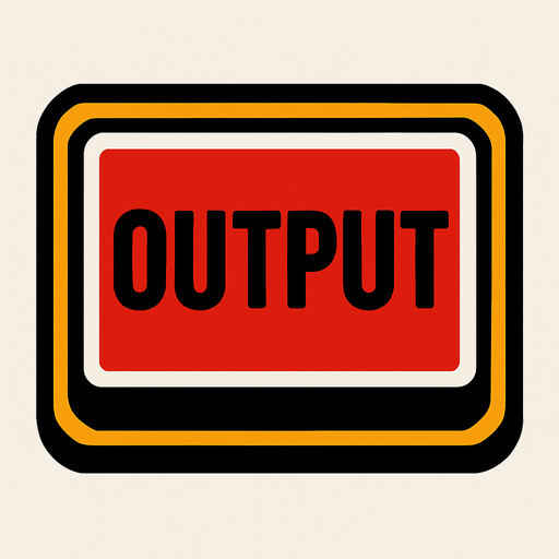 OUTPUT BUTTON.
In-Game asset.  2d.  High contrast.  No shadows