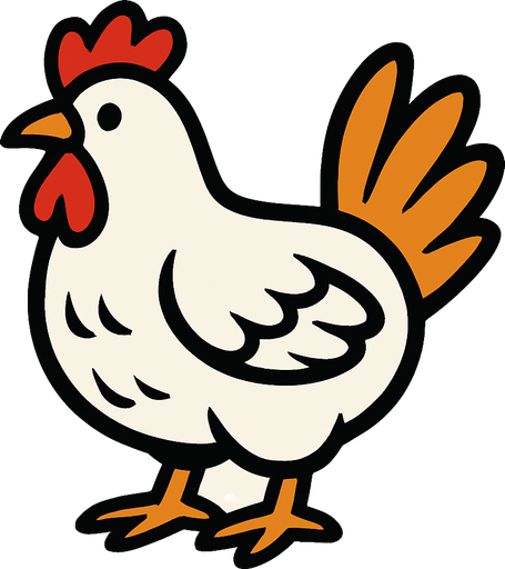 chicken.
In-Game asset.  2d.  High contrast.  No shadows