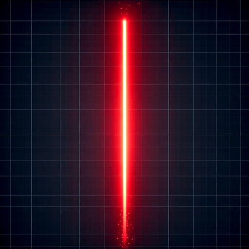 A single vertical red glowing line. 
Single Game Texture. In-Game asset. 2d. Blank background. High contrast. No shadows.