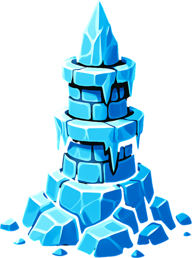 ice tower.
In-Game asset.  2d.  High contrast.  No shadows