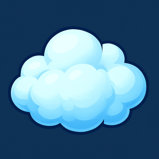 Pofuduk yumuşacık bulut.
In-Game asset.  2d.  High contrast.  No shadows