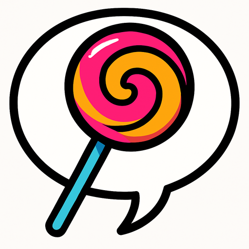 Bulle de sucette.
In-Game asset.  2d.  High contrast.  No shadows