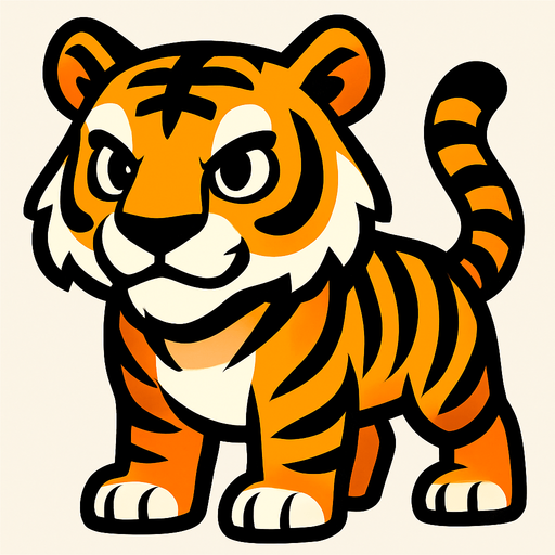 Create a tigre.
In-Game asset.  High contrast.  No shadows