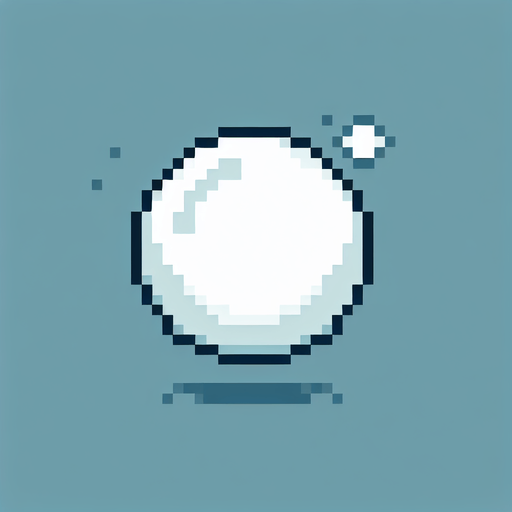 a white bubble, pixel style, as in pang game.
Single Game Texture.  In-Game asset.  2d.  Blank background.  High contrast.  No shadows