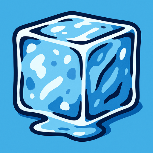 Ice cube seen from the front.
In-Game asset.  2d.  High contrast.  No shadows