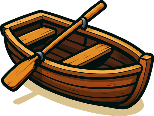 Boat.
In-Game asset.  High contrast.  No shadows. 2D