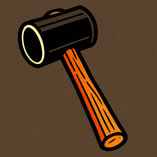 Rubber mallet.
In-Game asset.  2d.  High contrast.  No shadows