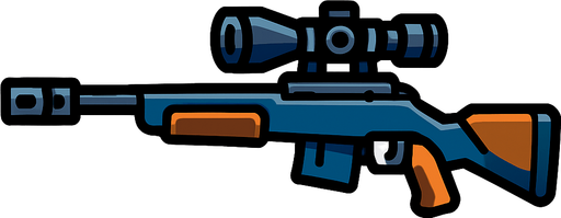 Sniper rifle.
In-Game asset.  2d.  High contrast.  No shadows