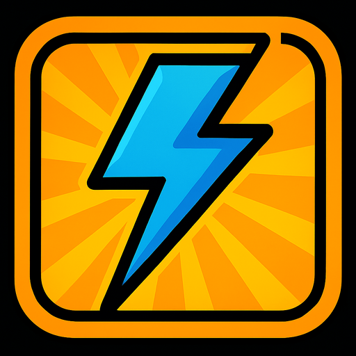 иконка голубой молнии без текста и цыферблата