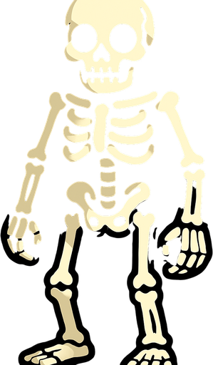 skeleton.
In-Game asset.  2d.  High contrast.  No shadows